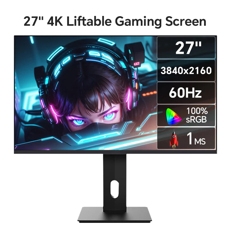 Crystal Pixel 27" IPS 4K Monitor Ps4 LCD Computer Game High color gamut screen suitable for graphic designers